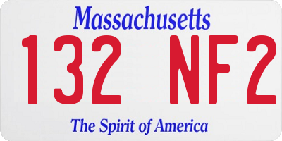 MA license plate 132NF2