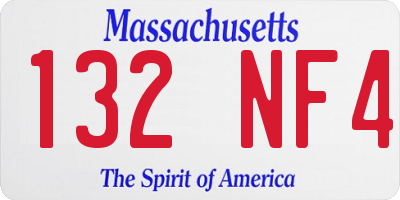 MA license plate 132NF4