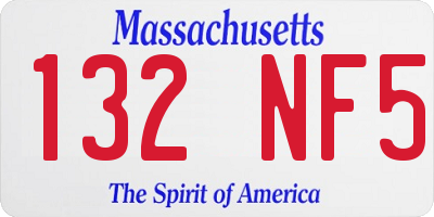 MA license plate 132NF5