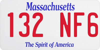 MA license plate 132NF6