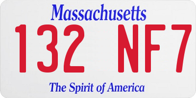MA license plate 132NF7