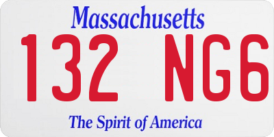 MA license plate 132NG6