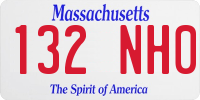 MA license plate 132NH0
