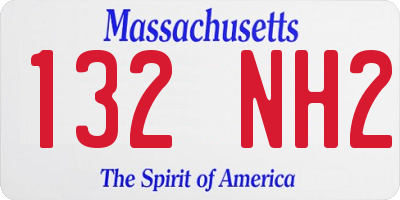 MA license plate 132NH2