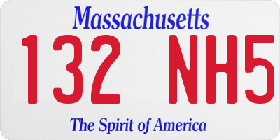 MA license plate 132NH5