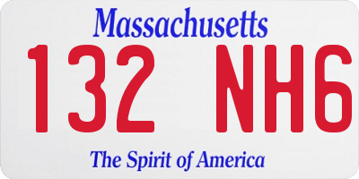 MA license plate 132NH6