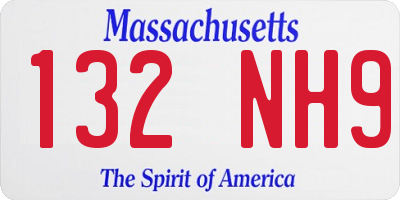 MA license plate 132NH9