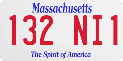 MA license plate 132NI1