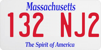 MA license plate 132NJ2