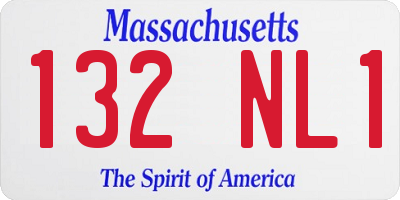 MA license plate 132NL1