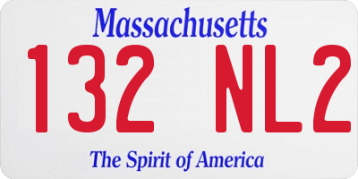 MA license plate 132NL2
