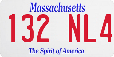 MA license plate 132NL4