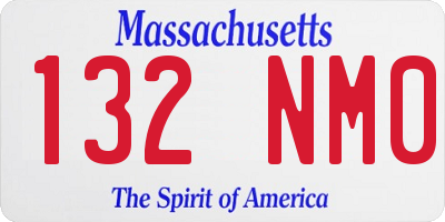 MA license plate 132NM0