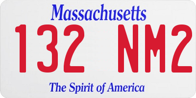 MA license plate 132NM2