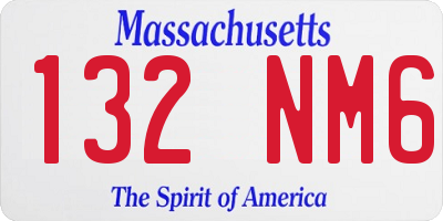 MA license plate 132NM6
