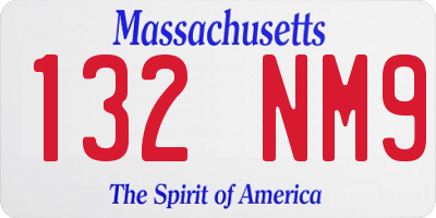 MA license plate 132NM9