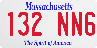 MA license plate 132NN6