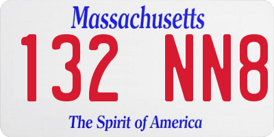 MA license plate 132NN8