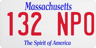 MA license plate 132NP0