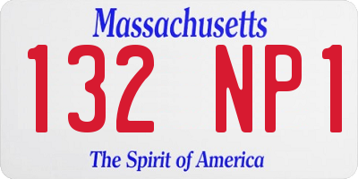 MA license plate 132NP1