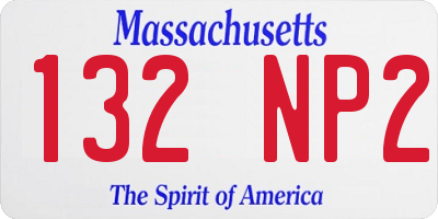 MA license plate 132NP2