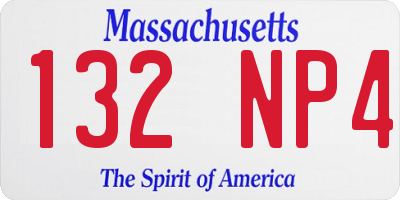 MA license plate 132NP4