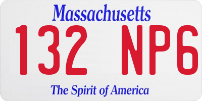 MA license plate 132NP6