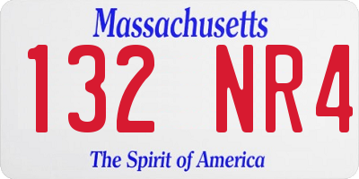 MA license plate 132NR4