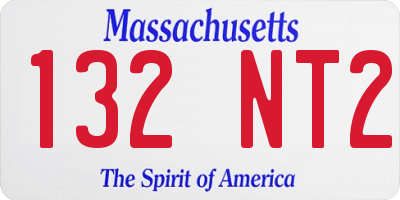 MA license plate 132NT2