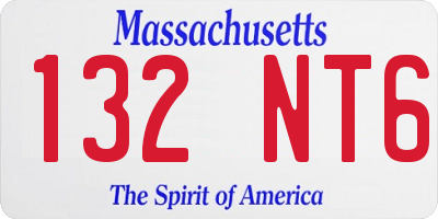 MA license plate 132NT6