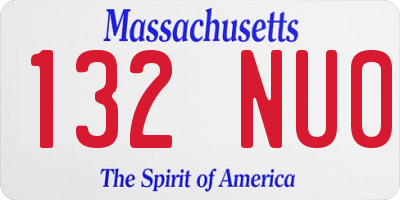 MA license plate 132NU0