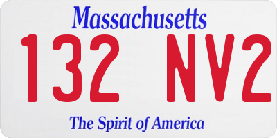 MA license plate 132NV2