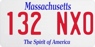 MA license plate 132NX0