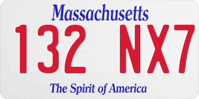 MA license plate 132NX7