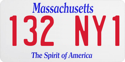 MA license plate 132NY1