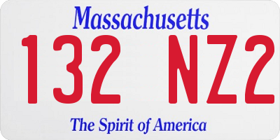 MA license plate 132NZ2