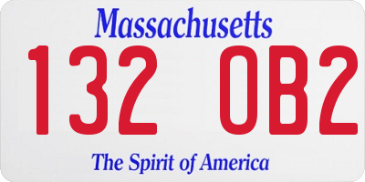 MA license plate 132OB2