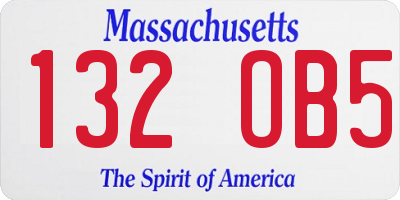 MA license plate 132OB5