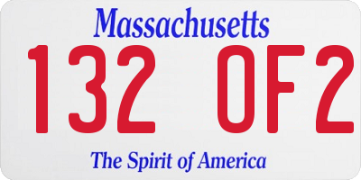 MA license plate 132OF2