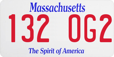 MA license plate 132OG2