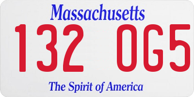 MA license plate 132OG5