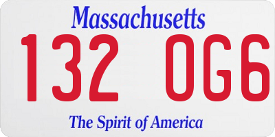 MA license plate 132OG6