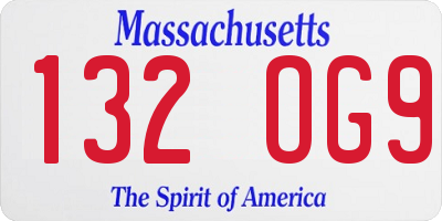 MA license plate 132OG9