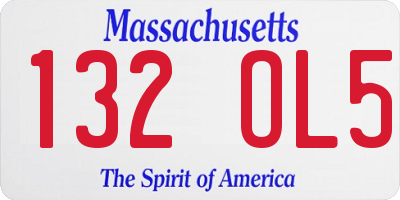 MA license plate 132OL5
