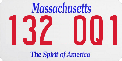 MA license plate 132OQ1