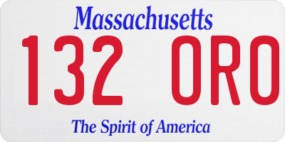 MA license plate 132OR0