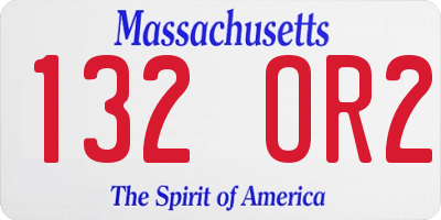 MA license plate 132OR2