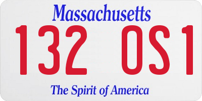 MA license plate 132OS1