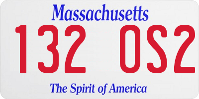 MA license plate 132OS2