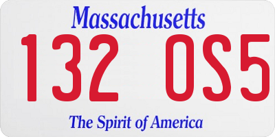 MA license plate 132OS5